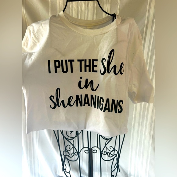 Tops - Ladies M Graphic Tee “I put the she in shenanigans”